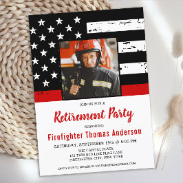 Firefighter Thin Red Line Custom Foto Retirement Einladung