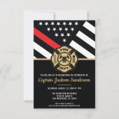 Firefighter Thin Red Line Fireman Ruhestand Party Einladung (Vorderseite)