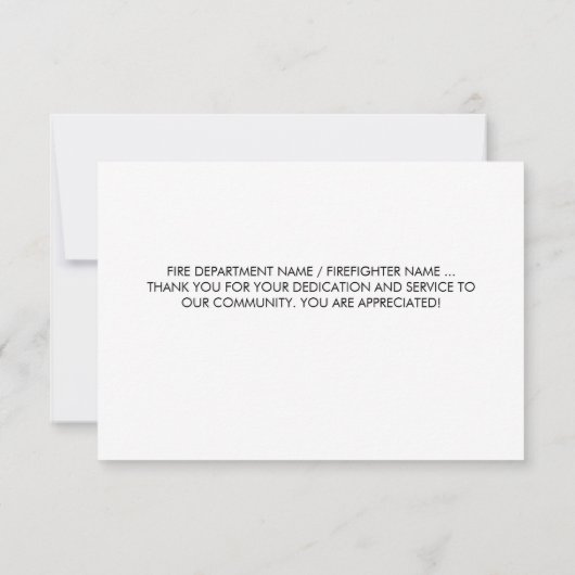 Firefighter Thin Red Line Flag Herz Feuerwehrmann Dankeskarte (Rückseite)