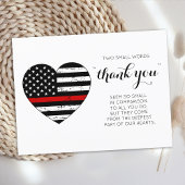 Firefighter Thin Red Line Flag Herzlichen Dank Postkarte