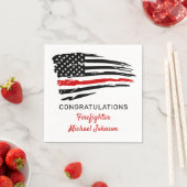 Firefighter Thin Red Line Flag Herzlichen Glückwun Serviette (Beispiel)