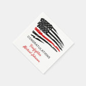 Firefighter Thin Red Line Flag Herzlichen Glückwun Serviette (Ecke)