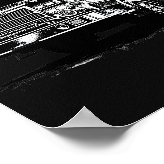 Firefighter Thin Red Line Grunge Flag Poster (Ecke)