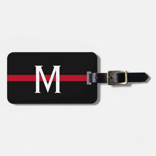 Firefighter Thin Red Line Monogram Gepäckanhänger (Vorderseite horizontal)