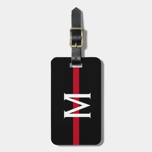 Firefighter Thin Red Line Monogram Gepäckanhänger (Vorderseite vertikal)