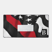 Firefighter Thin Red Line Personalisiert Monogram Schreibtischunterlage (Tastatur & Maus)