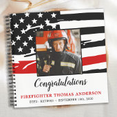 Firefighter Thin Red Line Retirement Foto Guest Notizblock
