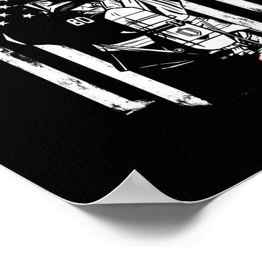 Firefighter Thin Red Line US-Flagge Poster (Ecke)