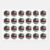 Firefighter Thin Red Line Wreath Frohe Weihnachten Geschenkpapier Set (Vorderseite 3)