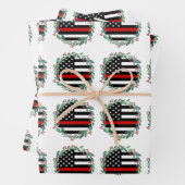 Firefighter Thin Red Line Wreath Frohe Weihnachten Geschenkpapier Set (Beispiel)