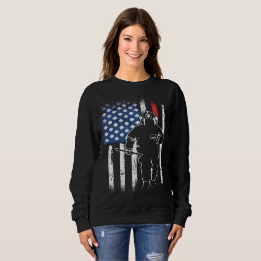 Firefighter Thin Redline Retired Firefighter  Idea Sweatshirt (Vorne ganz)