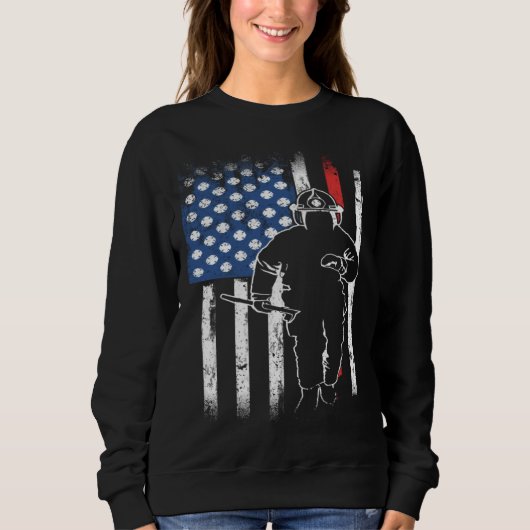Firefighter Thin Redline Retired Firefighter  Idea Sweatshirt (Vorderseite)