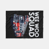 Firefighter Truck Wee Woo Squad Fireman Men Boys K Fleecedecke (Vorderseite (Horizontal))