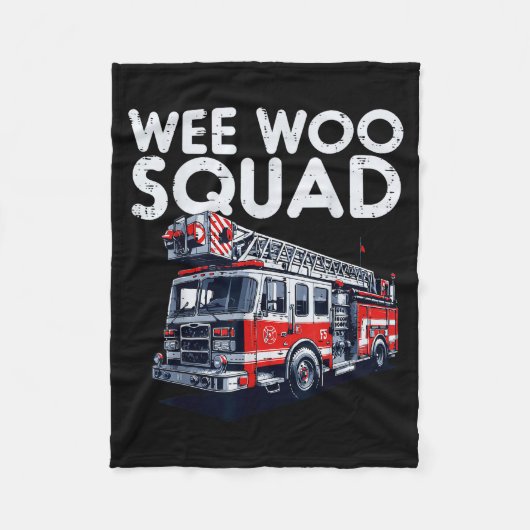 Firefighter Truck Wee Woo Squad Fireman Men Boys K Fleecedecke (Vorderseite)