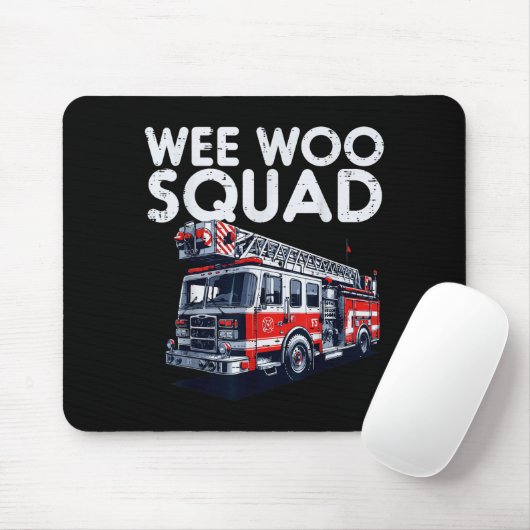 Firefighter Truck Wee Woo Squad Fireman Men Boys K Mousepad (Mit Mouse)