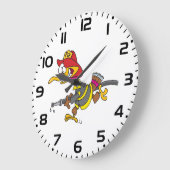 Firefighter Turkey with Hose Große Wanduhr (Winkel)