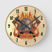 Firefighter-Uhr Runde Wanduhr (Vorderseite)