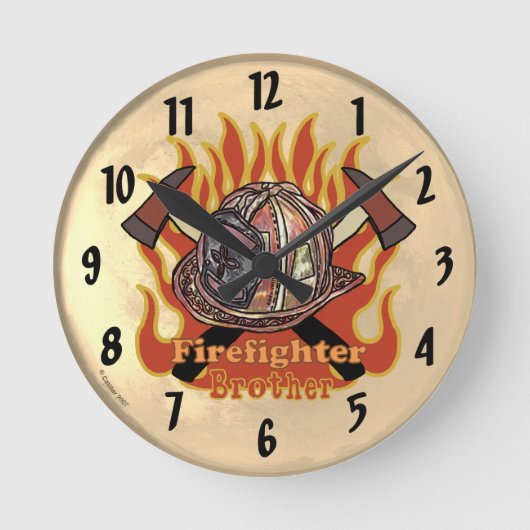 Firefighter-Uhr Runde Wanduhr (Vorderseite)