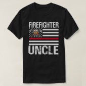 Firefighter UNCLE unterstützt die dünne rote Linie T-Shirt (Design vorne)