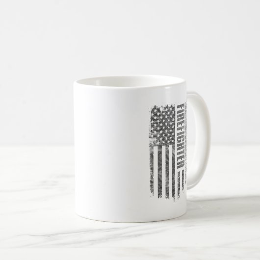 Firefighter USA Flag Distressed design Kaffeetasse (VorderseiteRechts)