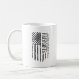 Firefighter USA Flag Distressed design Kaffeetasse
