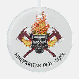 Firefighter Vater Benutzerdefiniertes Geschenk, pe Ornament Aus Glas