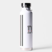 Firefighter-Vater-Flagge mit dünner roter Linie Trinkflasche (Links)