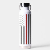 Firefighter-Vater-Flagge mit dünner roter Linie Trinkflasche (Vorne)