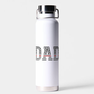 Firefighter-Vater-Flagge mit dünner roter Linie Trinkflasche