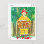 Firefighter Vielen Dank für Ihre Unterstützung Postkarte (Vorne/Hinten)