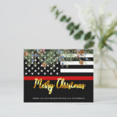 Firefighter Weihnachten Donnerrot-Linie Feuerwehrf (Stehend Vorderseite)