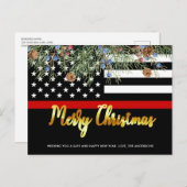 Firefighter Weihnachten Donnerrot-Linie Feuerwehrf (Vorne/Hinten)