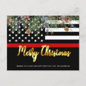 Firefighter Weihnachten Donnerrot-Linie Feuerwehrf (Vorderseite)