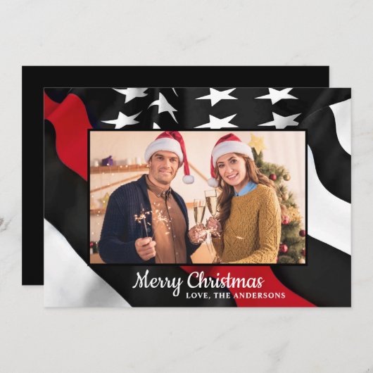 Firefighter Weihnachten Donnerstag Red Line Amerik (Vorne/Hinten)