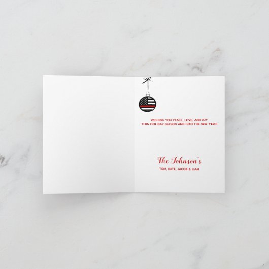 Firefighter Weihnachten Fireman Thin Red Line (Innenseite)