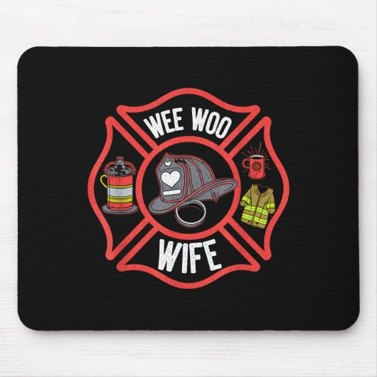Firefighter Wife Uniform Fireman Fire Department Mousepad (Vorne)
