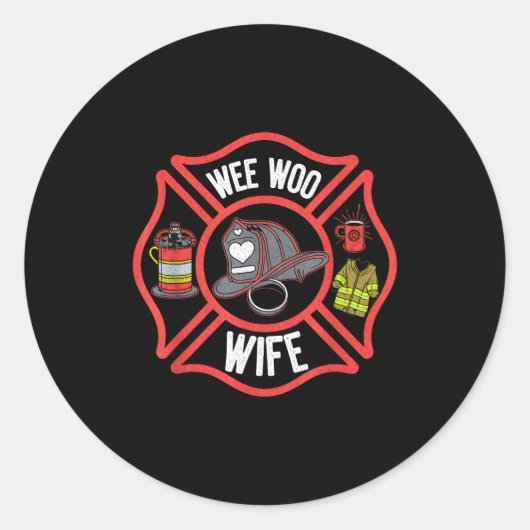 Firefighter Wife Uniform Fireman Fire Department  Runder Aufkleber (Vorderseite)