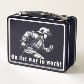 Firefighter Woman "On the Way to Work!" Metall Brotdose (Rückseite)