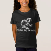 Firefighter Woman "On the Way to Work!" T-Shirt (Vorderseite)