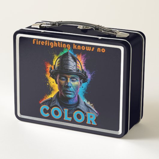 "Firefighting Knows No Color" Metall Brotdose (Rückseite)