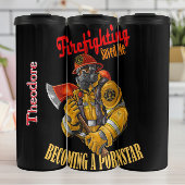  Firefighting Saved Me Slogan Thermosbecher