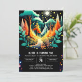 Fireflies Dance Wonderland Birthday Einladung (Stehend Vorderseite)