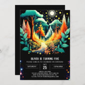 Fireflies Dance Wonderland Birthday Einladung (Vorne/Hinten)