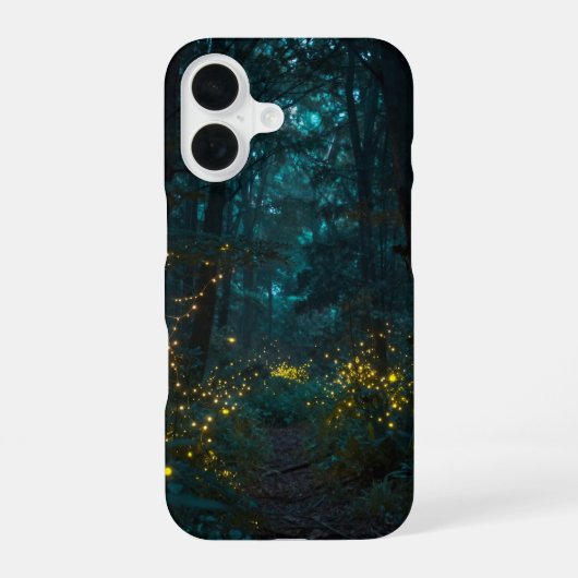 Fireflies Dark Forest Phone Case iPhone 16 Hülle (Rückseite)