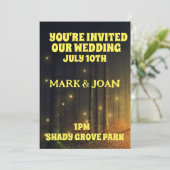 FIREFLIES FOREST CUSTOM WEDING EINLADUNGEN (Stehend Vorderseite)