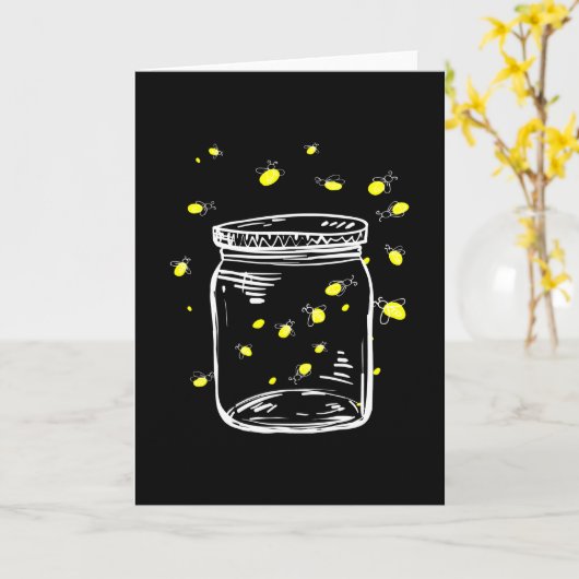 Fireflies Glas Jar Firefly Karte (Gelbe Blume)