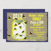 Fireflies in Jar Family Wiedersehen GRILLEN Picnic Einladung (Vorne/Hinten)