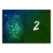 Fireflies in Jars-Greenleaf-Tischnummern-Karten Tischnummer (Vorderseite)