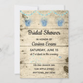 Fireflies in Jars Rustic Bridal Dusche Einladung (Vorderseite)