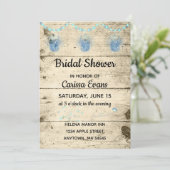 Fireflies in Jars Rustic Bridal Dusche Einladung (Stehend Vorderseite)